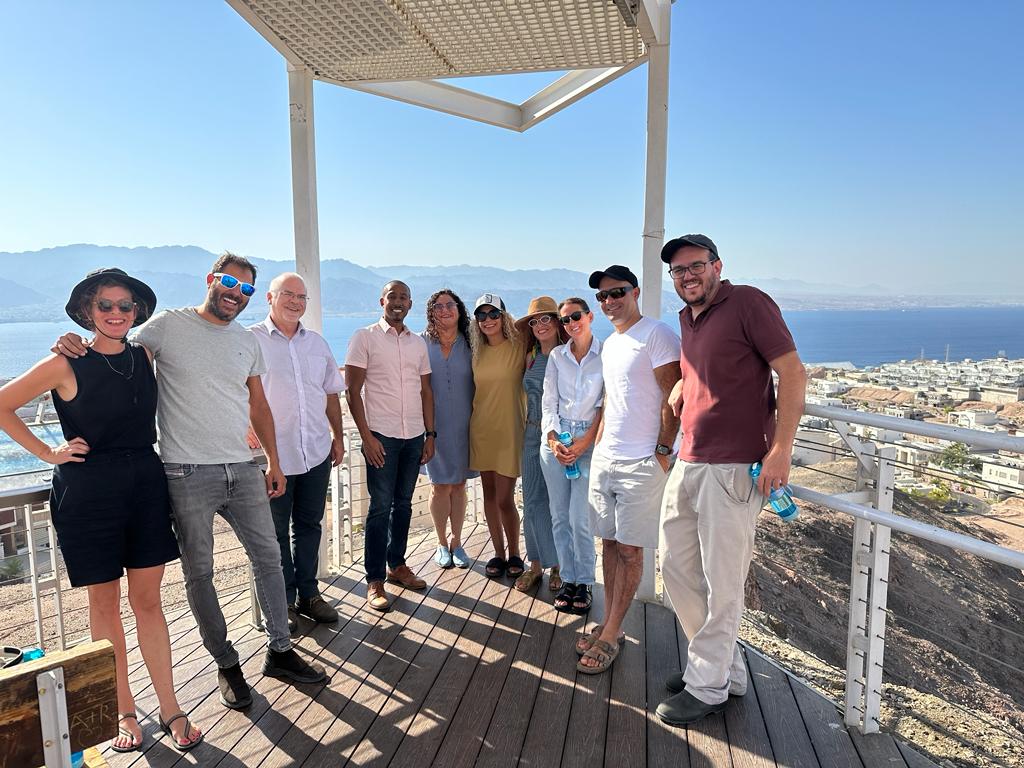 Team photo at viewpoint